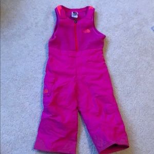 The north face 2T snow suit worn lightly